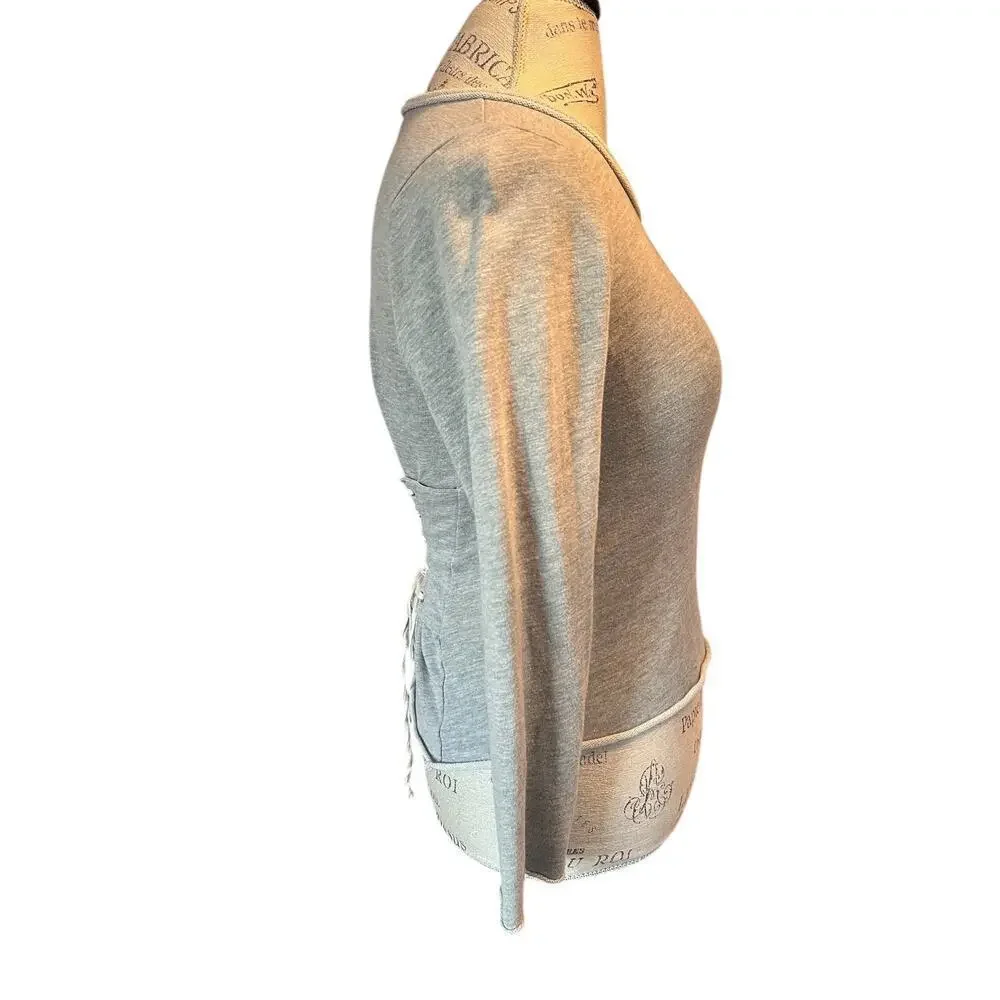 Guest Editor tie up lace corset back long sleeve - round neck blouse size XS - Picture 5 of 6